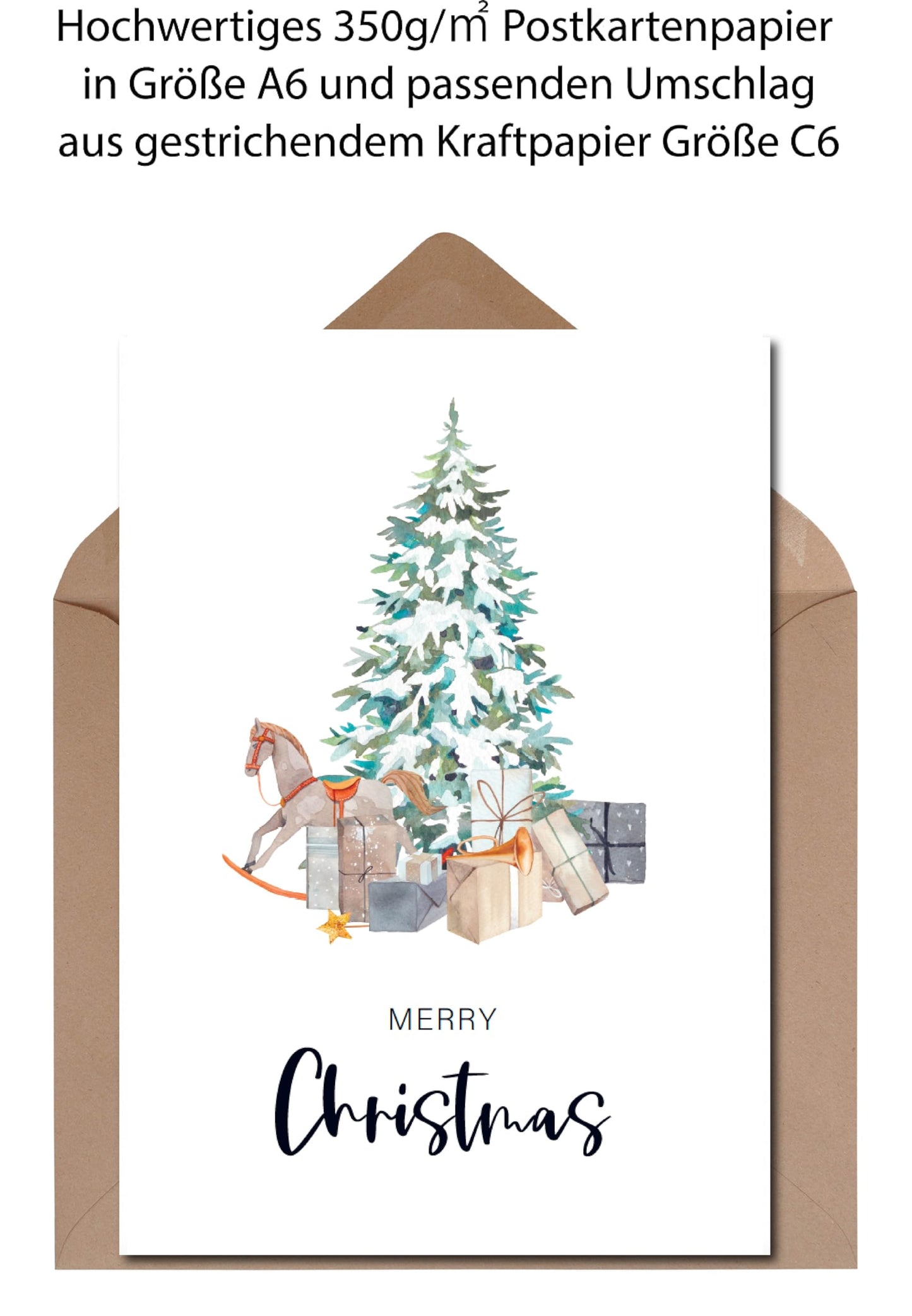 The Life Barn 10x Weihnachtskarten Set Merry Christmas | Weihnachten Karten mit Umschlag | Weihnachtspost