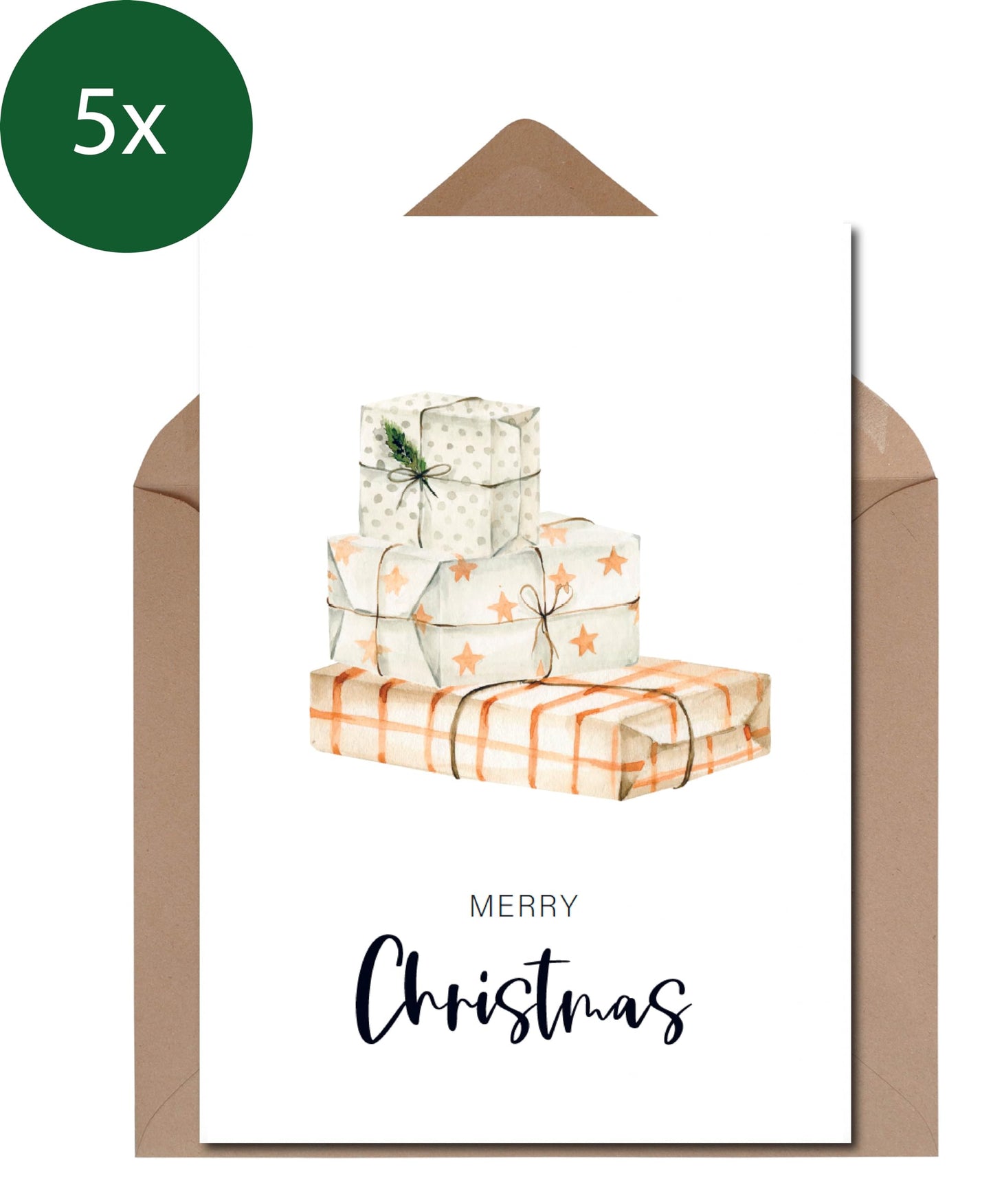 The Life Barn 10x Weihnachtskarten Set Merry Christmas | Weihnachten Karten mit Umschlag | Weihnachtspost